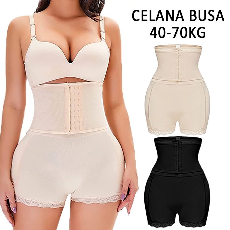 Celana Busa Pantat Wanita/High Waist Korset Busa Pantat Dan Pinggul Seamless Korset Pelangsing Perut