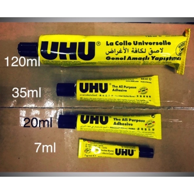 

LEM UHU ADHESIVE - UHU GLUE ALL PURPOSE CAIR BENING 7 ML / 20 ML / 35 ML / 60 ML I