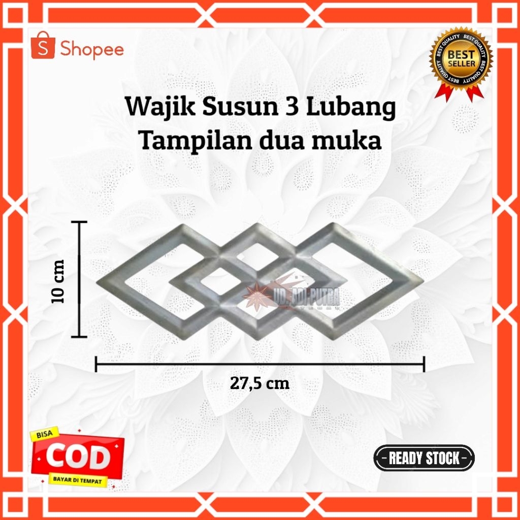 WAJIK SUSUN 3 LUBANG / TAMARA 3 BESI PLAT TAMPILAN 2 MUKA / RANGKAP | ORNAMEN PAGAR BESI AKSESORIS T