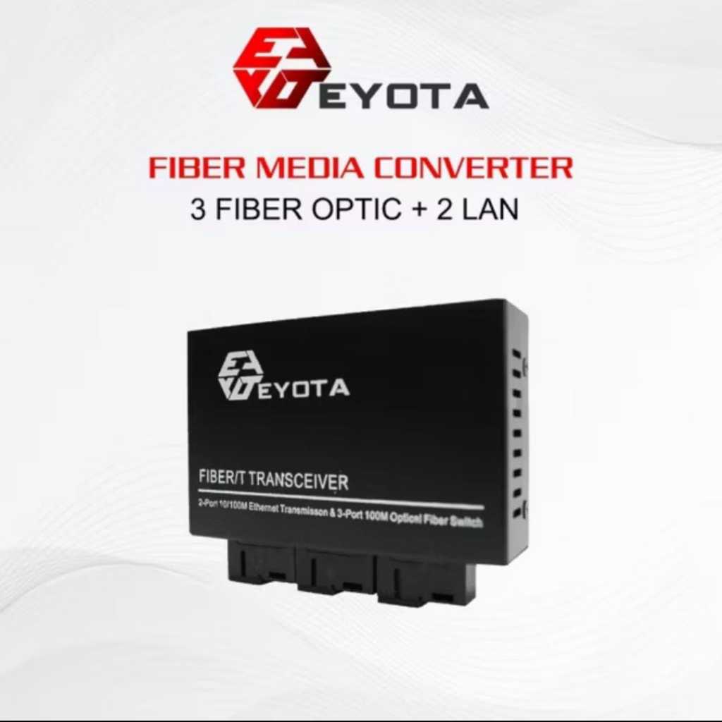 EYOTA Media Converter 3 FO 2 LAN / 3 FO 3 LAN 10/100 Mbps AAB/ABB