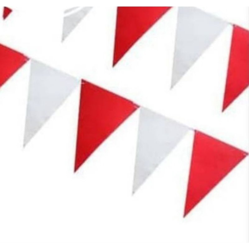 ( 6 meter ) Bendera rawis merah putih / bendera renteng rantuy segitiga / Banner Flag merah putih se