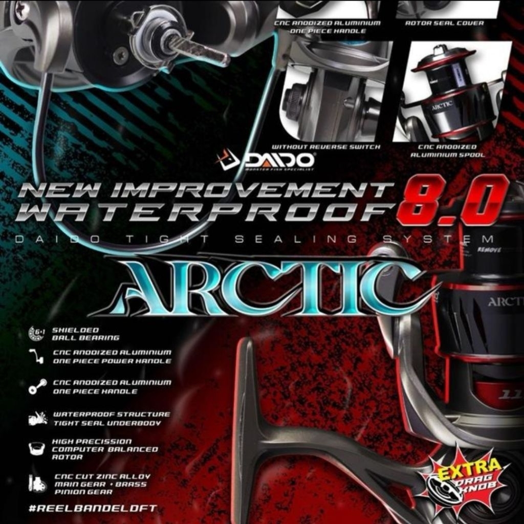 REEL PANCING DAIDO ARCTIC 2000 3000 POWER HANDEL REEL KATROL KEREKAN PANCING GALATAMA TERBARU