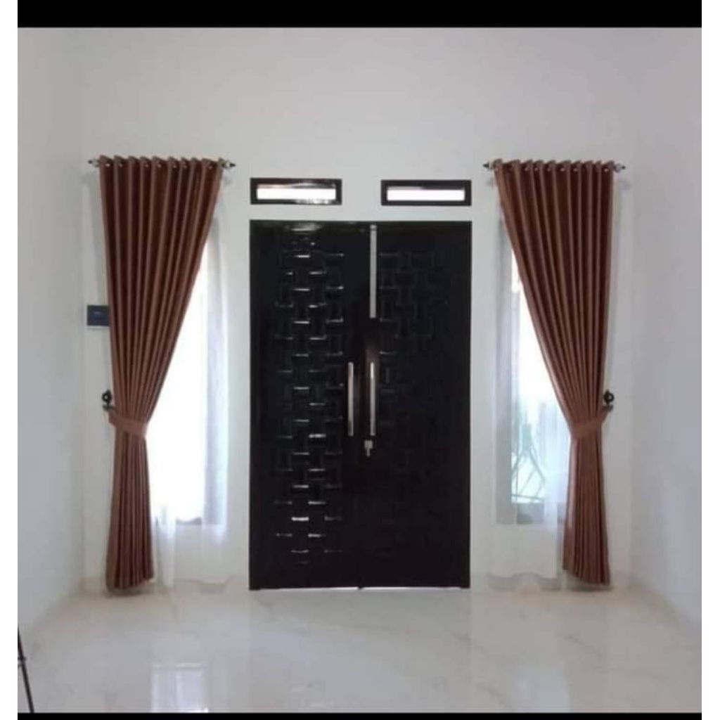 Gorden Blackout Coklat Bata // Coklat Muda Glossy