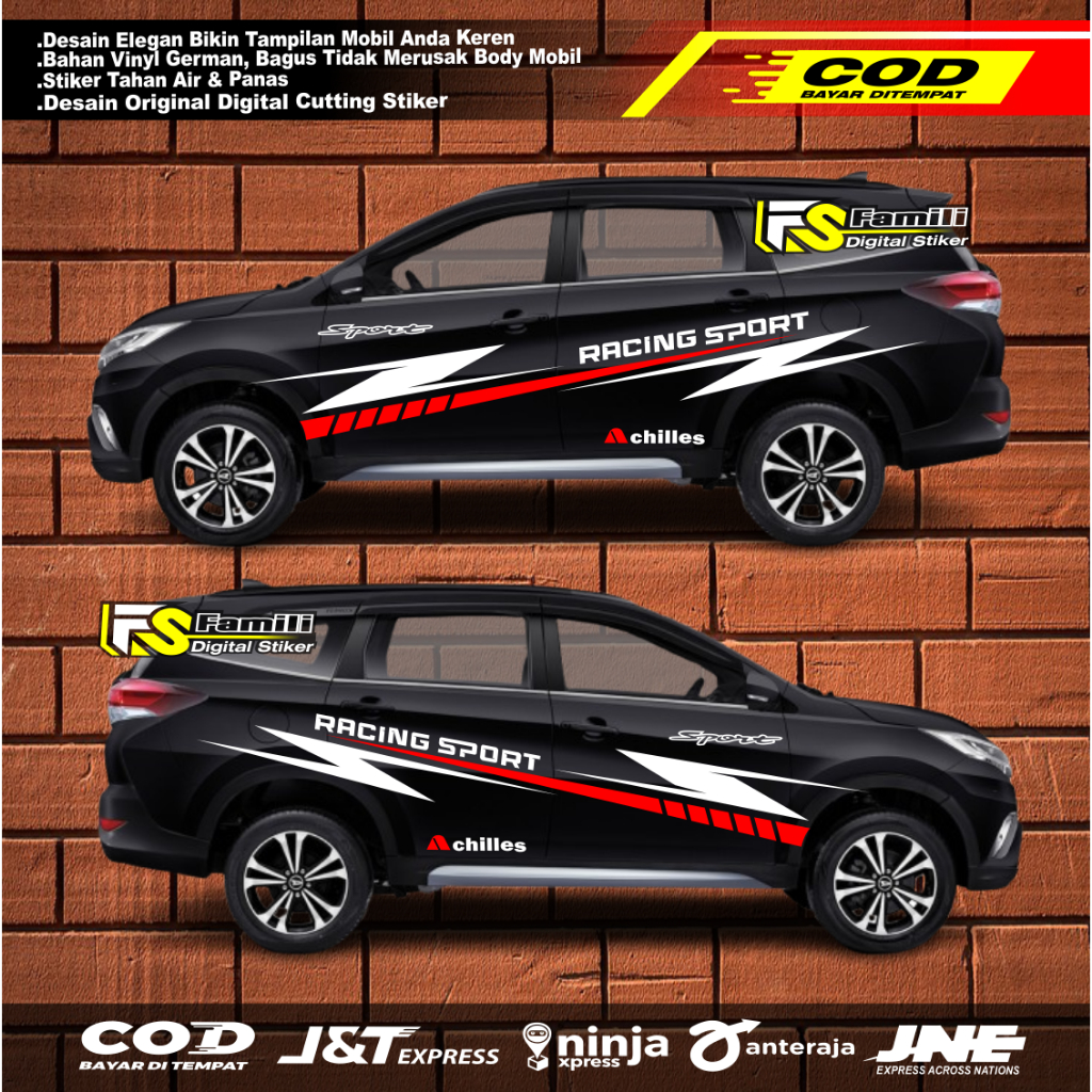 sticker mobil toyota rush GR stiker mobil toyota rush