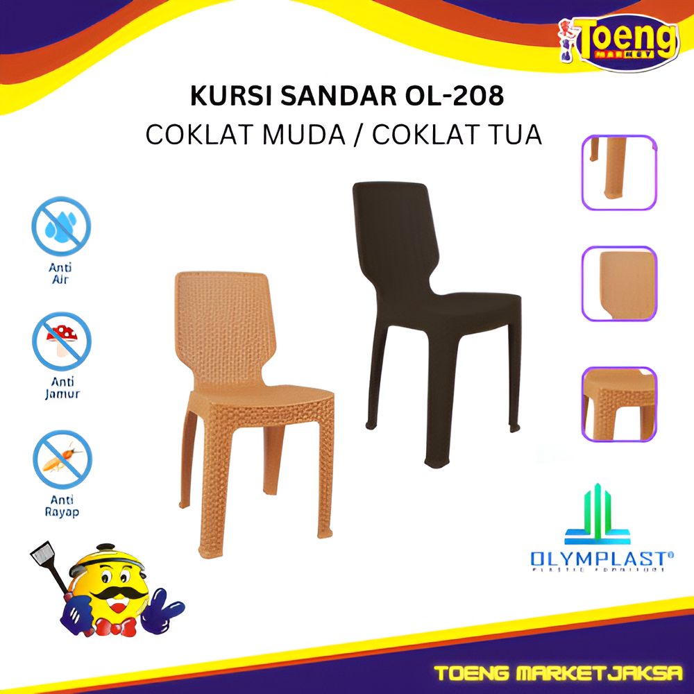 Kursi Sandar Plastik Kokoh Olymplast - KURSI SANDAR OL-208 OLYMPLAST