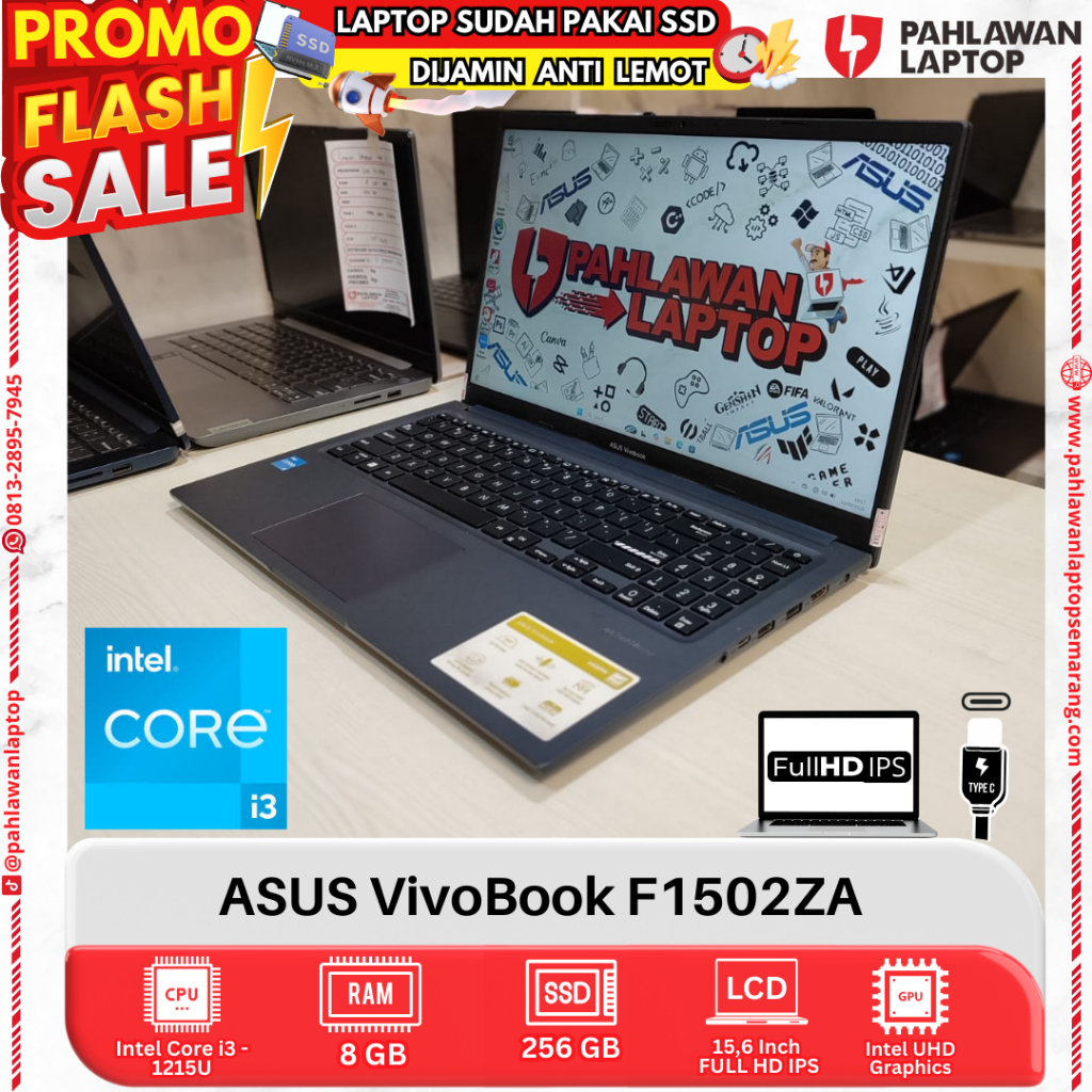LAPTOP ASUS VivoBook F1502ZA Core i3 GEN 12 RAM 8GB SSD 256GB