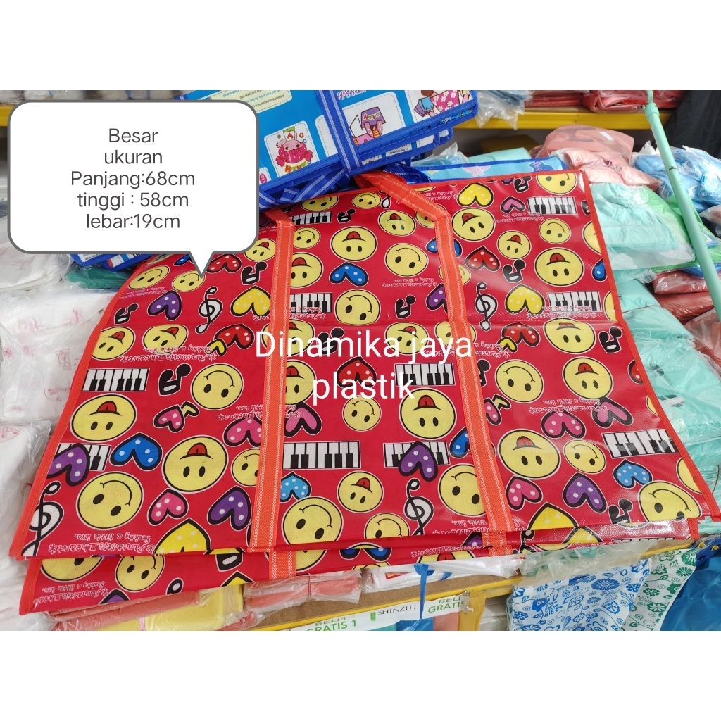 Tas Plastik motif / tas baju /tas barang tebal (uk sedang n besar)