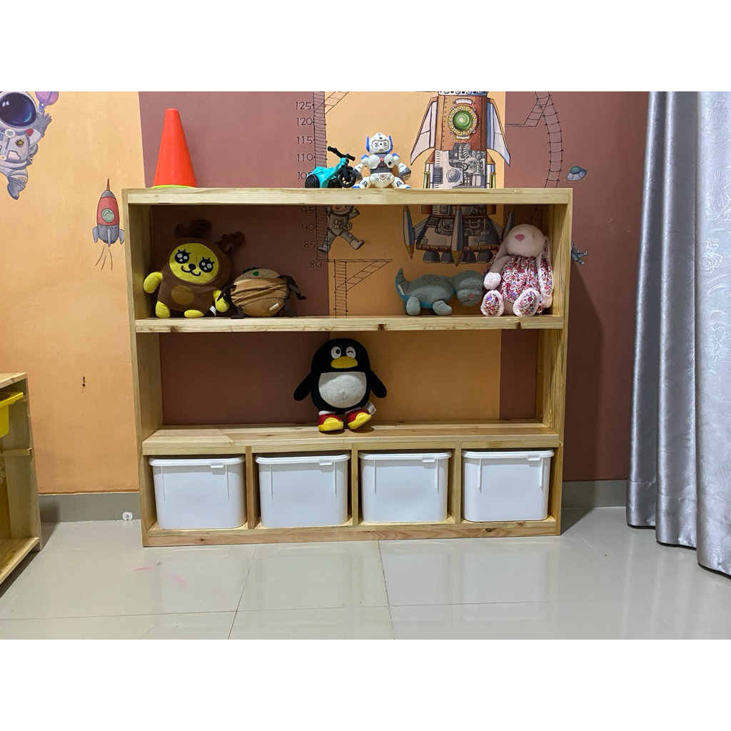 Rak Kayu Mainan Anak Minimalis