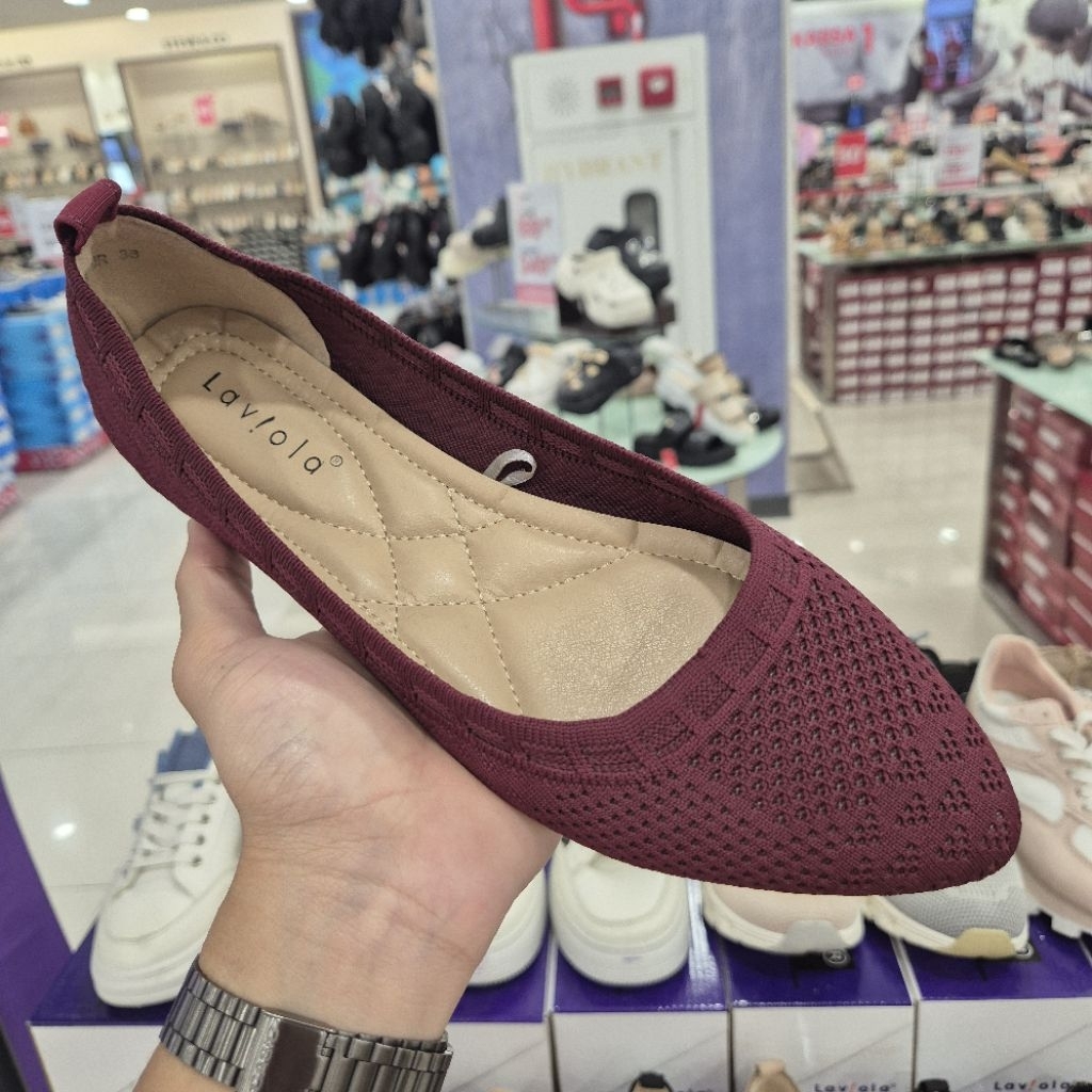 LAVIOLA Sepatu Flatshoes wanita model rajut size 36-40