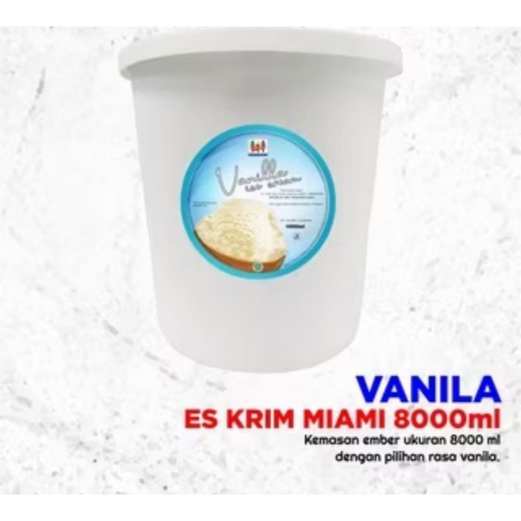 ICE CREAM MIAMI 1 RASA VANILA BERAT 8 LITER