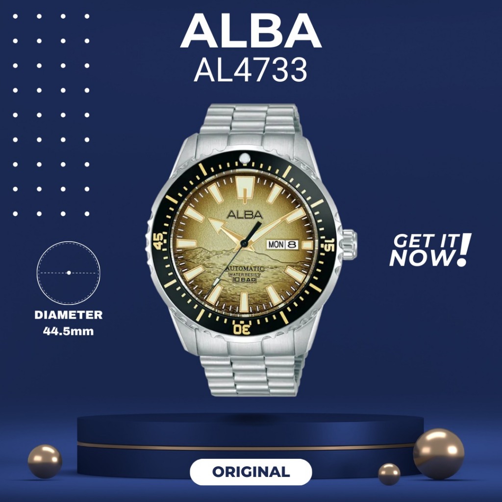 ALBA AL4733 PRIA AUTOMATIC ORIGINAL JAM TANGAN COWOK ARLOJI COWOK FASHION