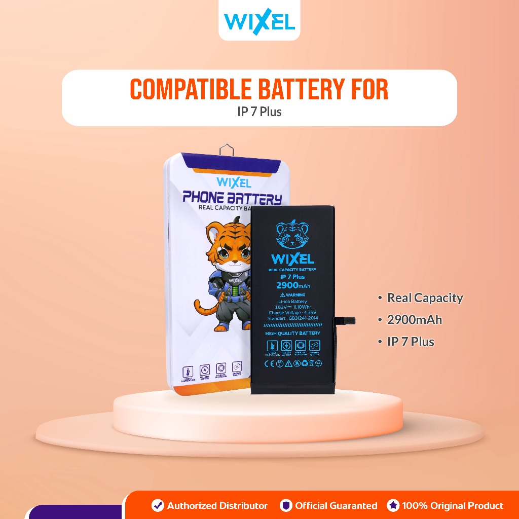 WIXEL ORIGINAL Baterai Iphone 7 7G Batre Batrai Battery Dual Double Power HP Handphone Apple Ip Ori