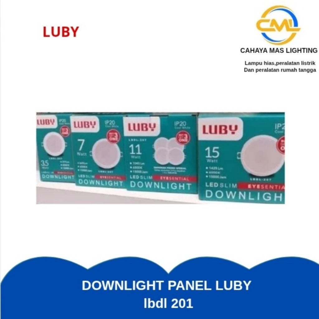 lampu panel luby downlight lbdl201