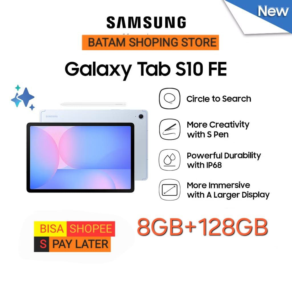 Tablet Samsung Galaxy S10 FE 5G RAM 8GB + 128GB [ GALAXY AI , IP68 ] GARANSI RESMI