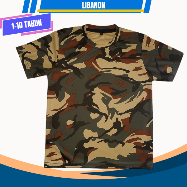 kaos anak loreng tentara libanon kaos loreng motif lebanon bahan dry fit