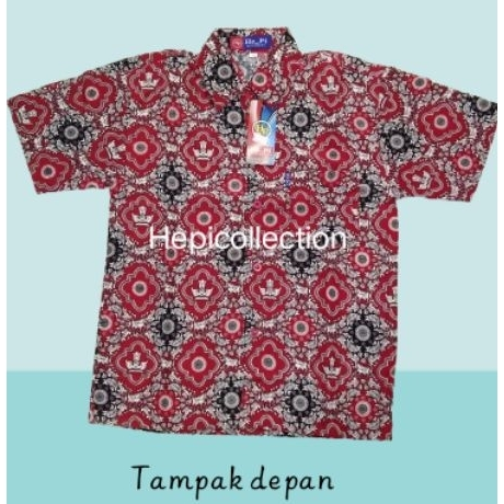 Baju kemeja batik SD Muhammadiyah motif tunas harapan lengan pendek seragam sekolah (HEPI)