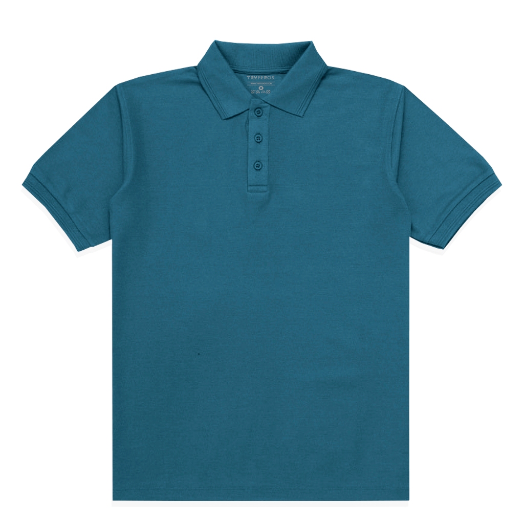 Tryferos - Polo Shirt polos Terkeren T-Shirt Baju Santai Baju Kerja Baju Kerah Brand Quality- Biru L