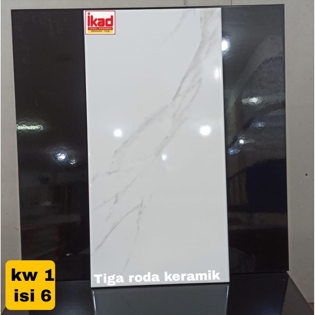 keramik 30x60 dinging ikad/keramik putih motif/keramik putih kilap/keramik kamar mandi/keramik dapur