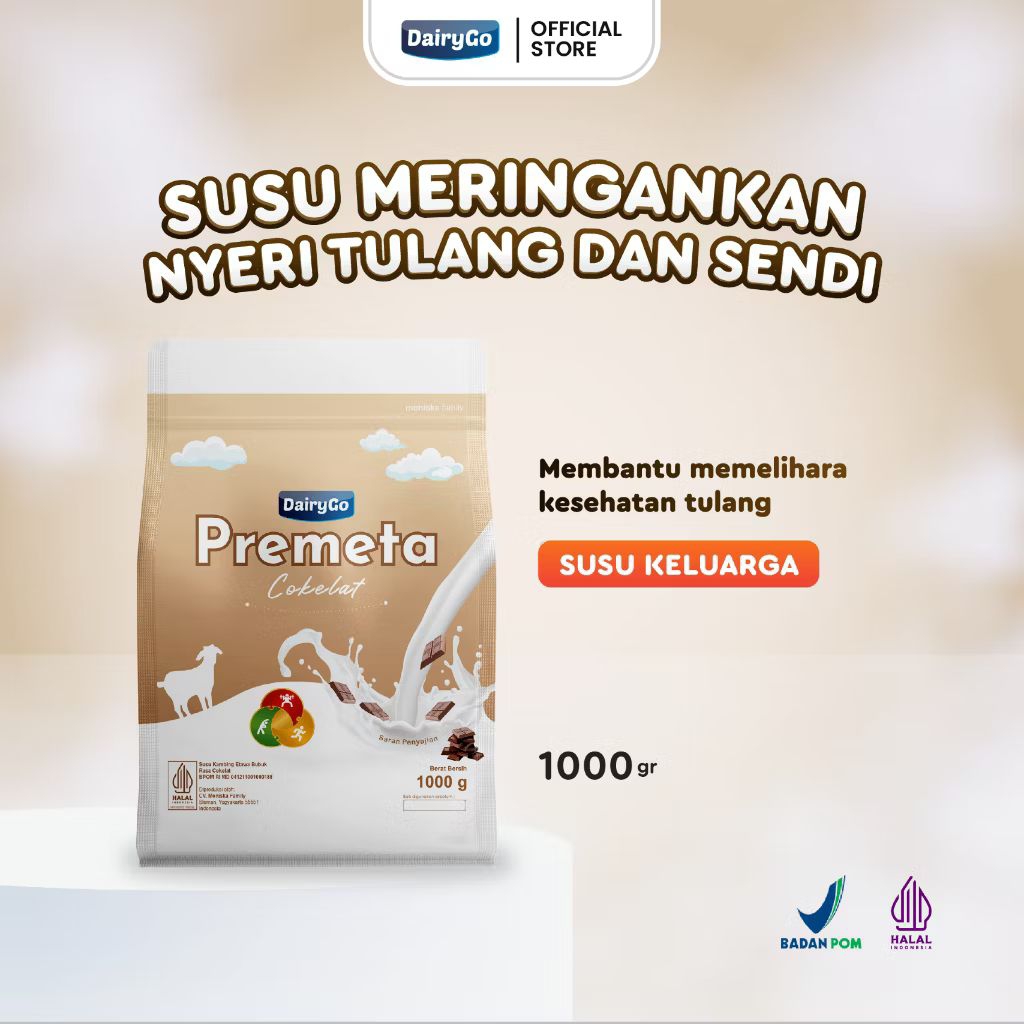 

Susu Kambing Etawa Bubuk DairyGo Premeta Coklat 1000g