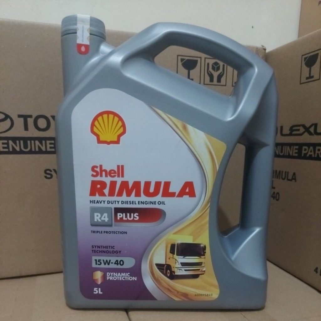 SHELL RIMULA R4 PLUS RIMULA R4X SAE 15W-40 5L ORIGINAL BARCODE