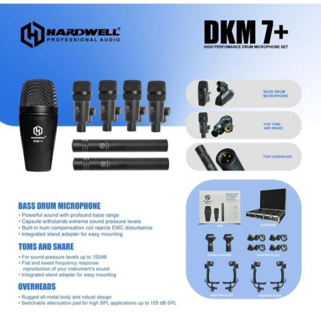 Hardwell DKM 7+ Original Mic Drum 7 Set Microphone Drum