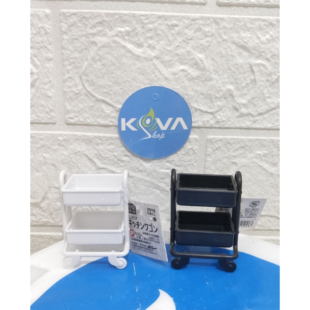 Miniatur Rak dorong mini perabotan rumahan mainan plastik lemari dorong makanan