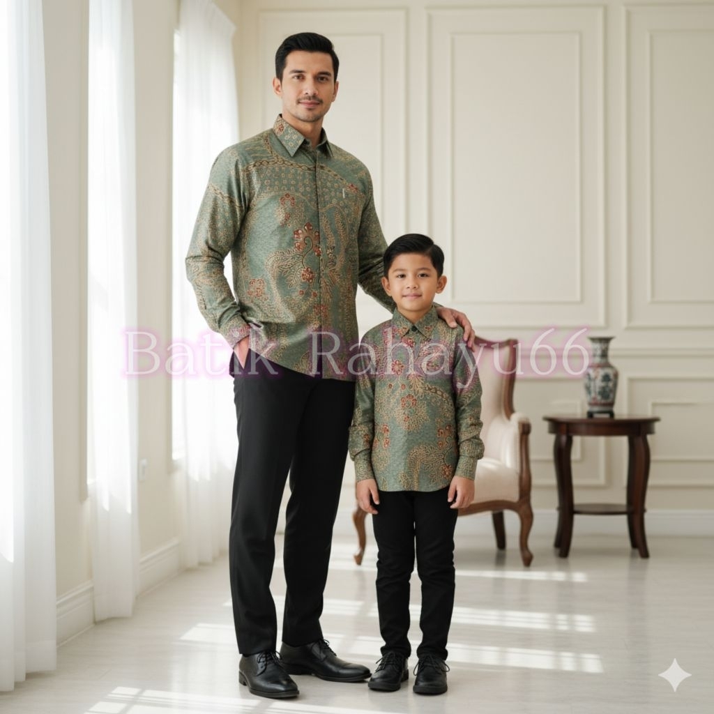 Couple kemeja batik ayah anak/ couple kemeja batik/couple batik ayah dan anak /couple kemeja batik l