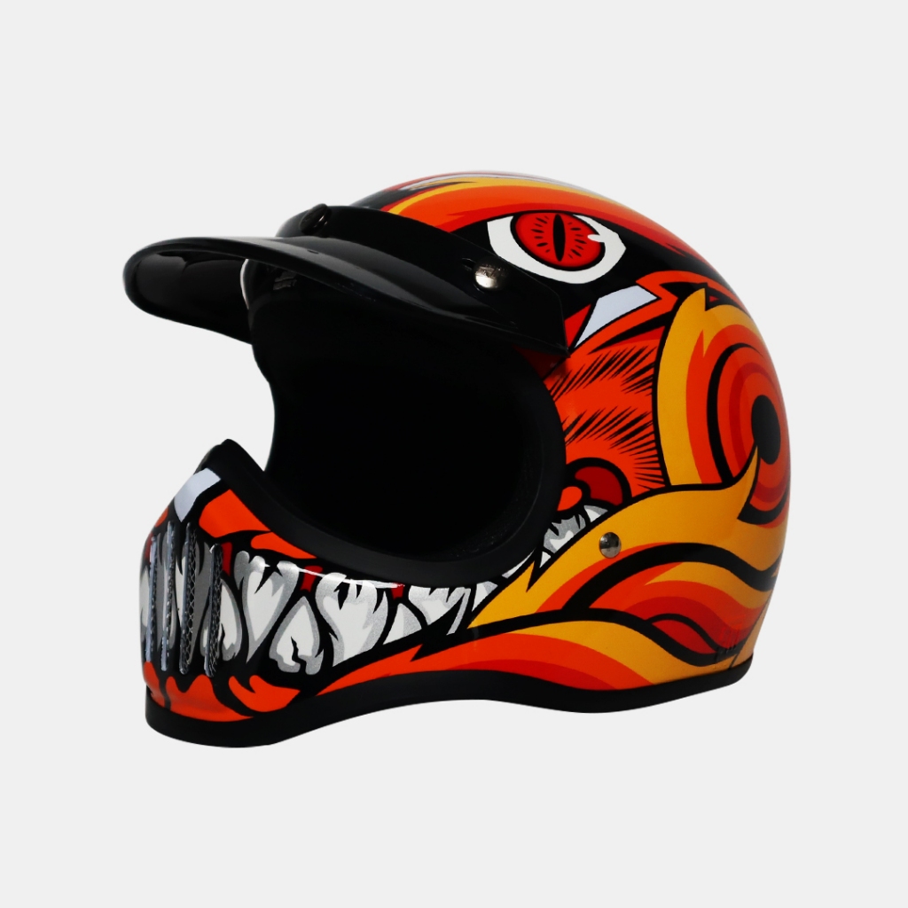 Helm JS Cakil Motif Animo Pet Transparan Original SNI/helm trail/helm cakil/helm cross