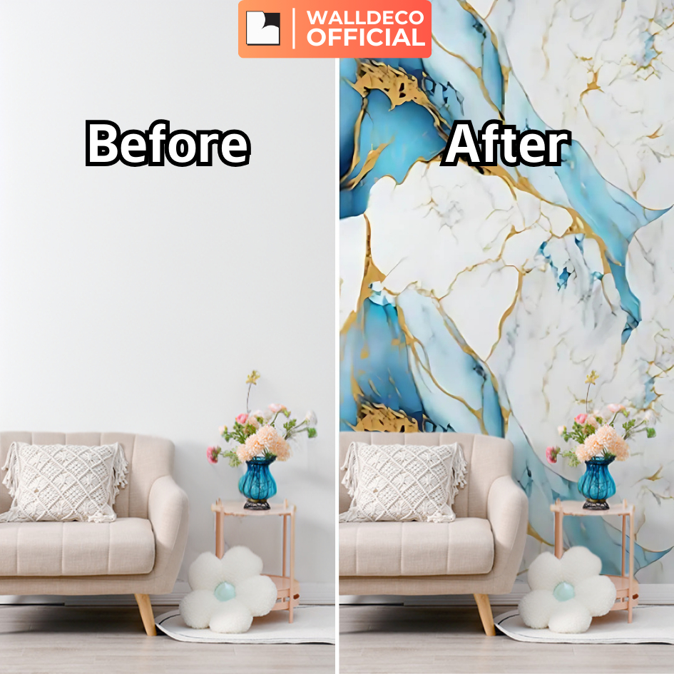 Wallpaper Dinding Vinyl Roll PVC 1.2M*2.8M & 60CMx3M Wallpaper Dinding Motif Vinyl Marble Foam Roll