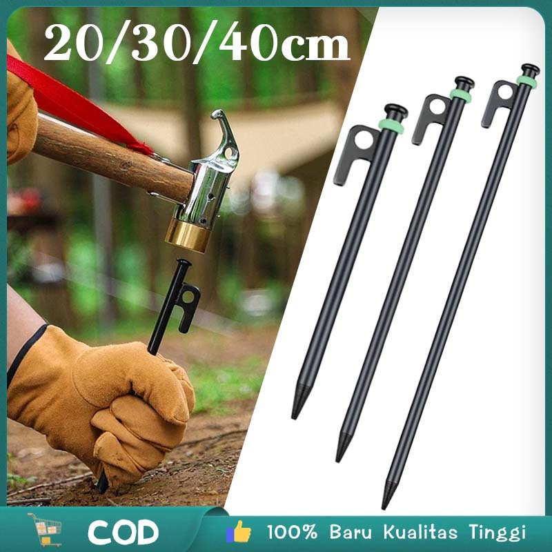 isi 4 Pasak Besi Tenda Pasak Tenda Luminous Pasak Flysheet Cincin Karet Fluorescent