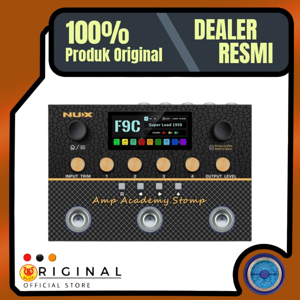 Nux Amp Academy Stomp / Nux Efek Gitar / Compact Modeler Amp Academy Stompbox Efek