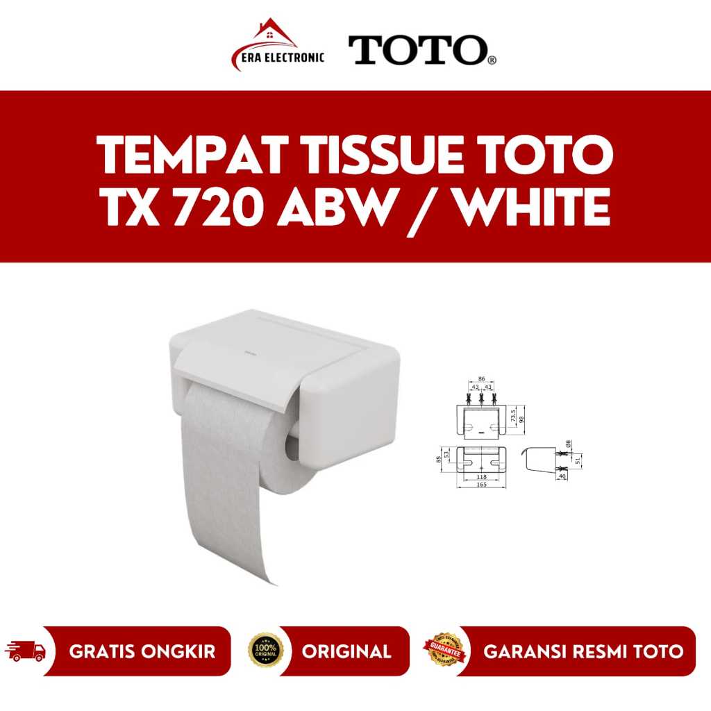 Tissue holder TOTO TX 720 ABW White tempat tissue toto