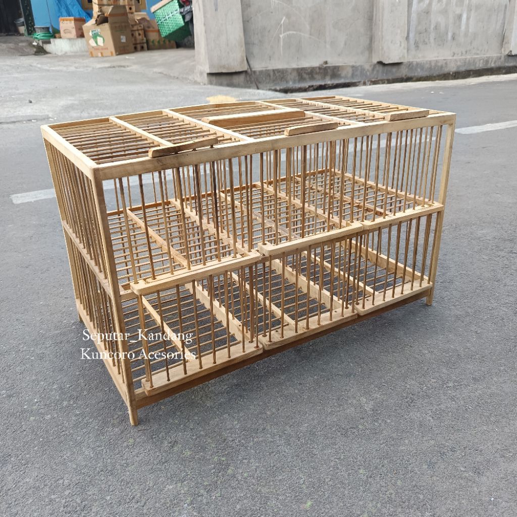 Sangkrip Dongdang Merpati 6 Pintu Rangka Jati Ruji Bambu 4mm