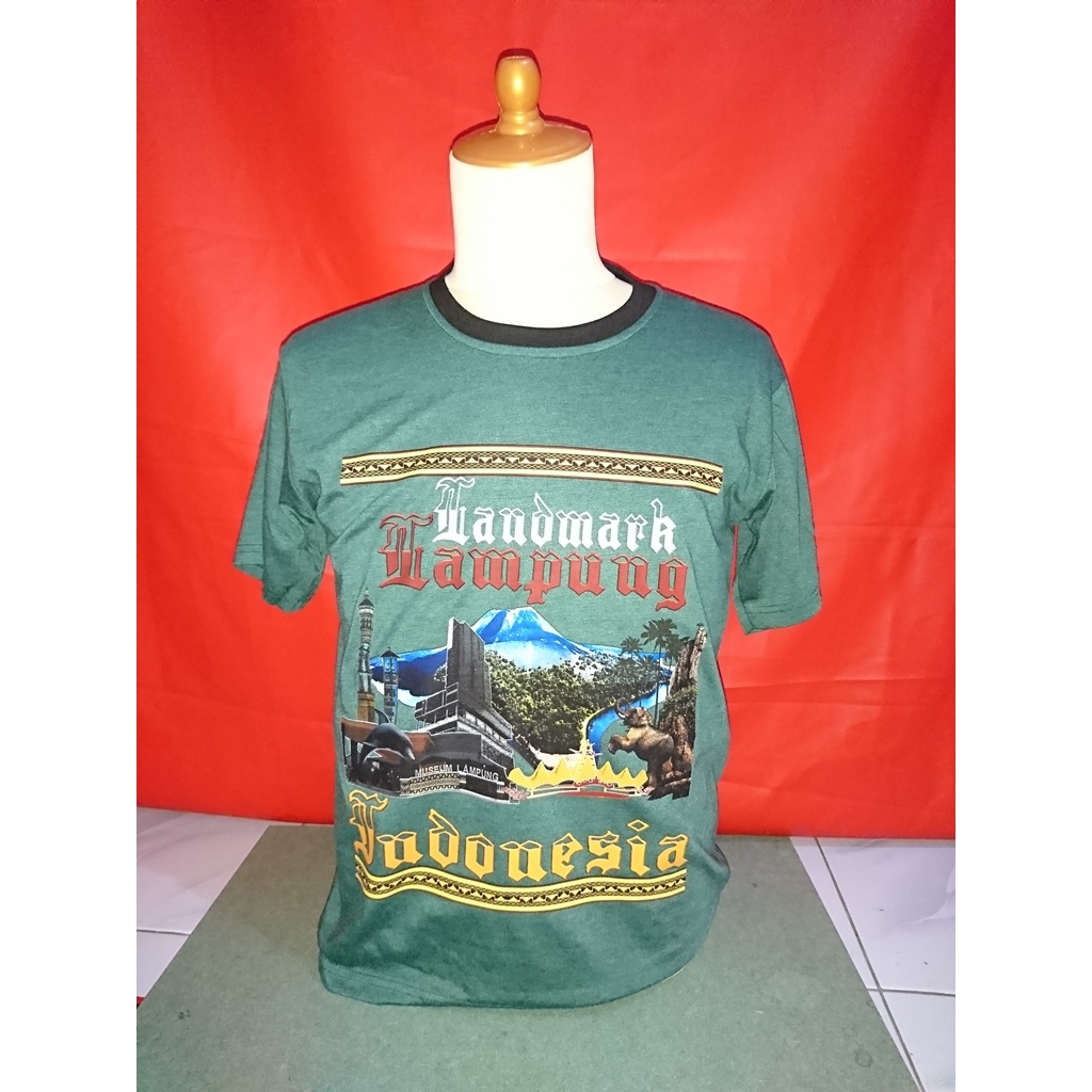 KAOS OLEH OLEH KHAS LAMPUNG II KAOS OLEH OLEH MOTIF LANDMARK LAMPUNG