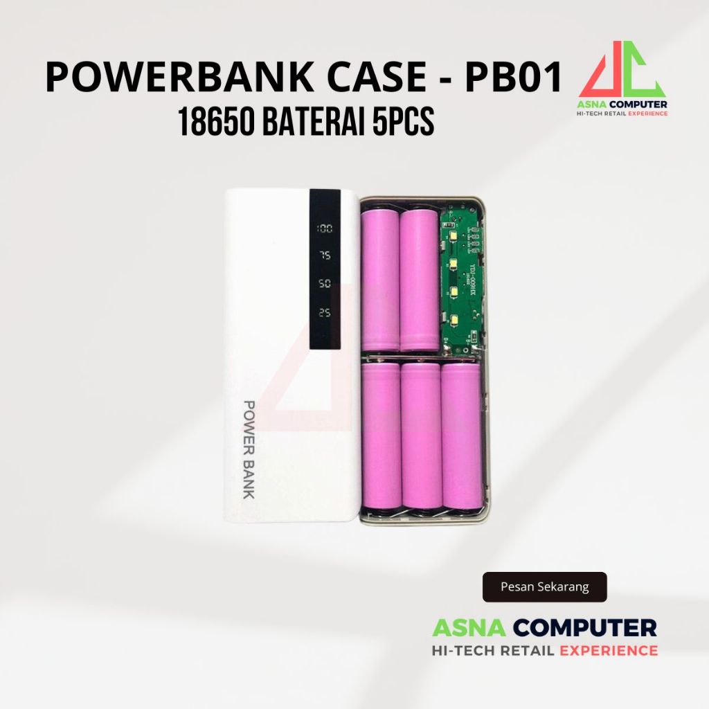 Power Bank DIY Rakitan Case Power Casing Powerbank Baterai 18650