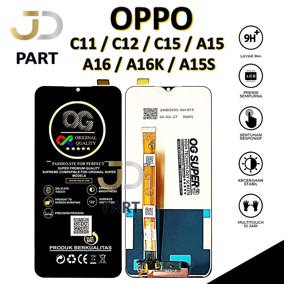 LCD TOUCHSCREEN OPPO C11 / C12 / C15 / A15 / A16 / A16K / A15S COMPLETE ORIGINAL 100% FULLSET