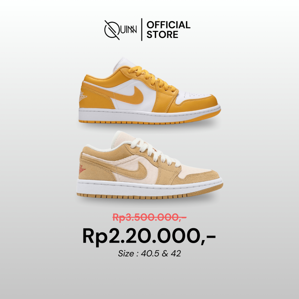 Nike Air Jordan 1 Low BNIB Pollen & Twine / Sepatu Sneakers Pria Wanita Unisex
