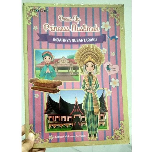 Dress Up Princess Muslimah Baju Nusantara buku aktivitas mainan bongkar pasang