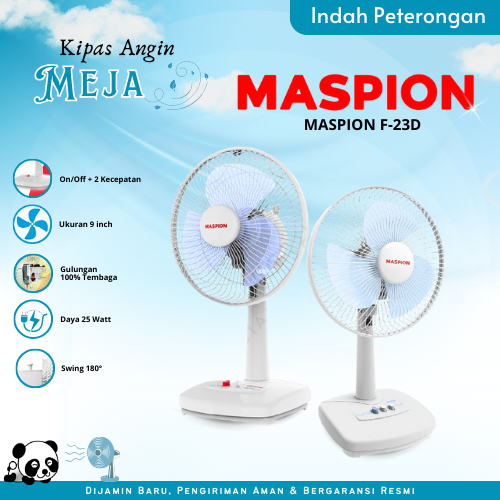 KIPAS ANGIN MEJA MASPION 23D/KIPAS ANGIN DUDUK MASPION/KIPAS ANGIN MURAH/KIPAS 9 INCH