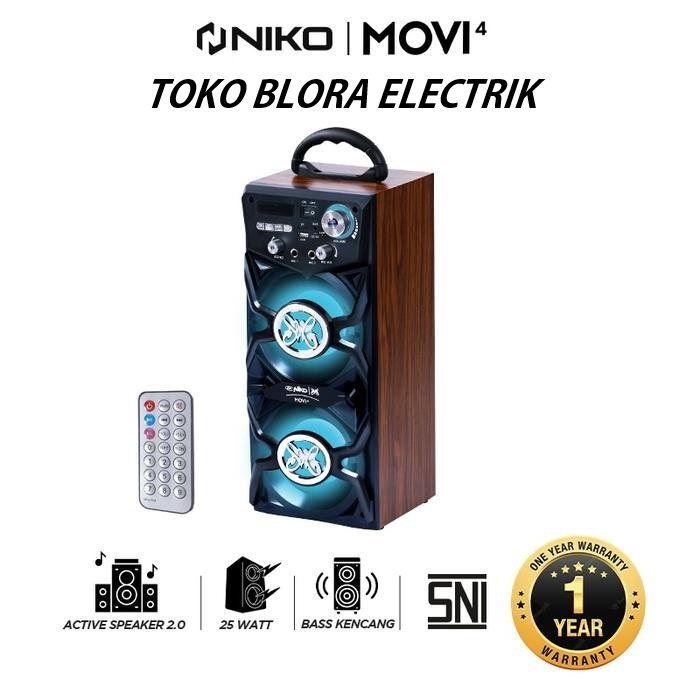 Niko Speaker Bluetooth Xtra Bass Multimedia Subwoofer NIKO Movi 4 Bergaransi Resmi