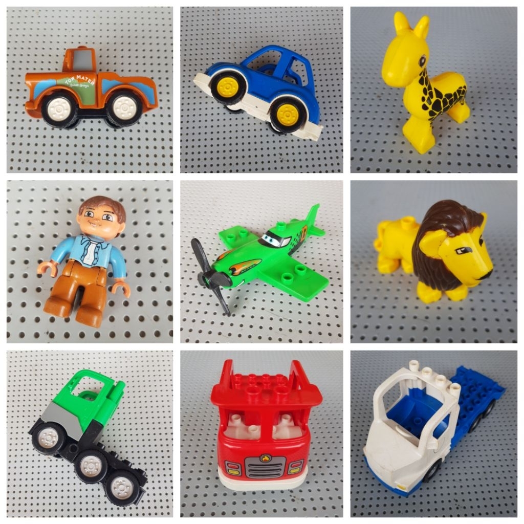 duplo figur dan kendaraan ori noberen campur pl