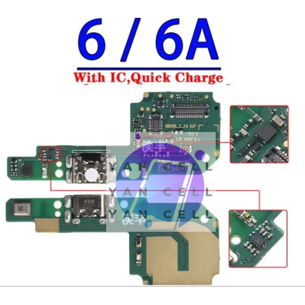 Konektor Cas Redmi 6 6A Original IC lengkap Pcb