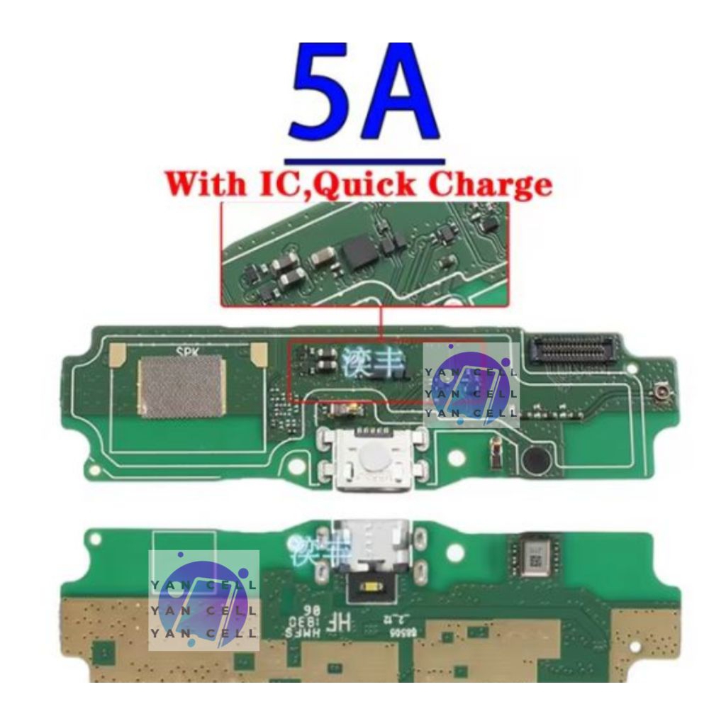 Papan cas Redmi 5A Original Fullset Ic Konektor Cas Pcb