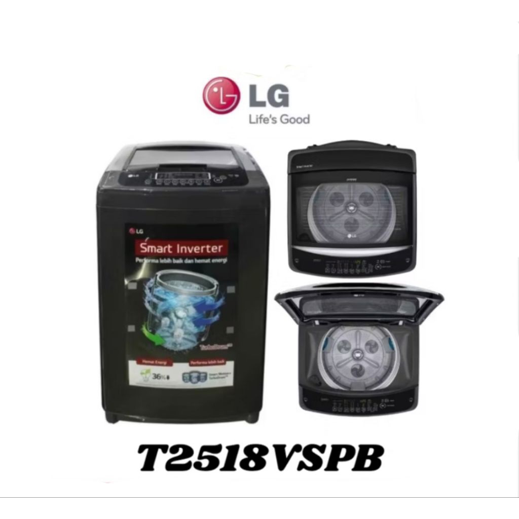 MESIN CUCI LG 18KG T2518VSPB SMART INVERTER GARANSI 10 TAHUN