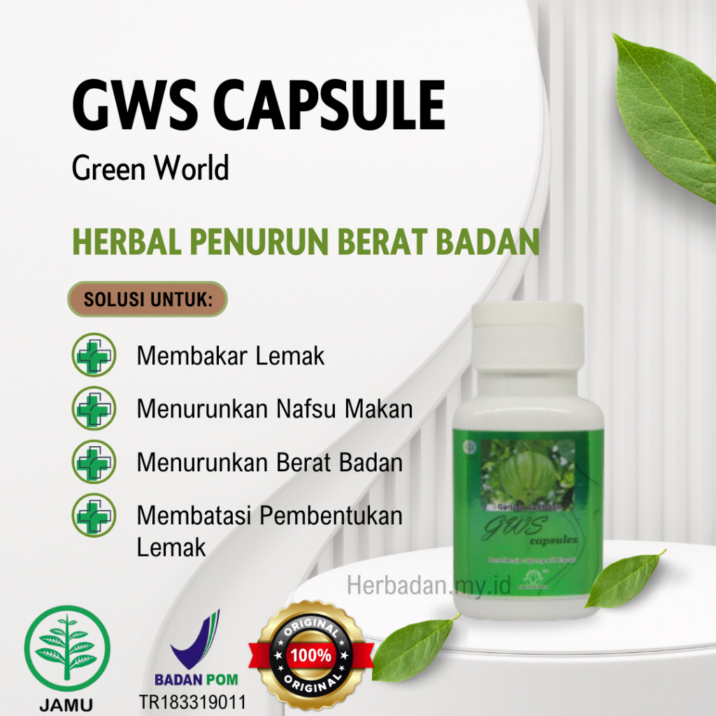 Green World GWS Capsule Asli isi 60 Kapsul