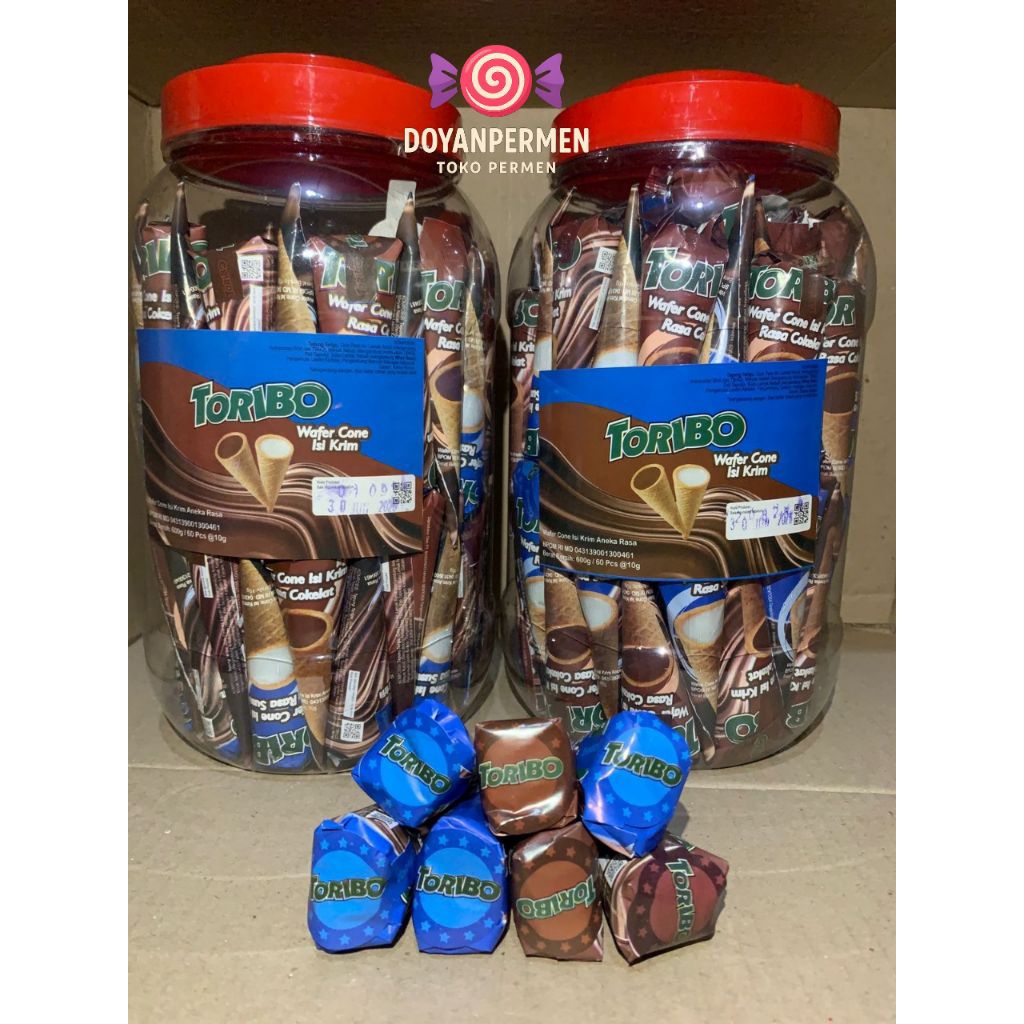 Toribo Coklat Wafer Cone Ice Cream Rugby isi 60pcs