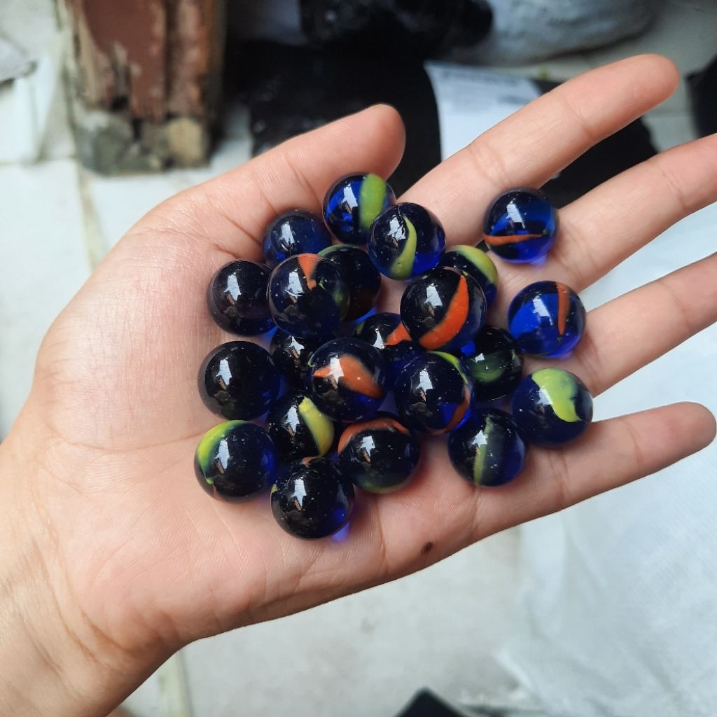 500 Gram (-+90 an Pcs) Gundu Kelereng Metalik Hitam / Gundu Hitam Metalik