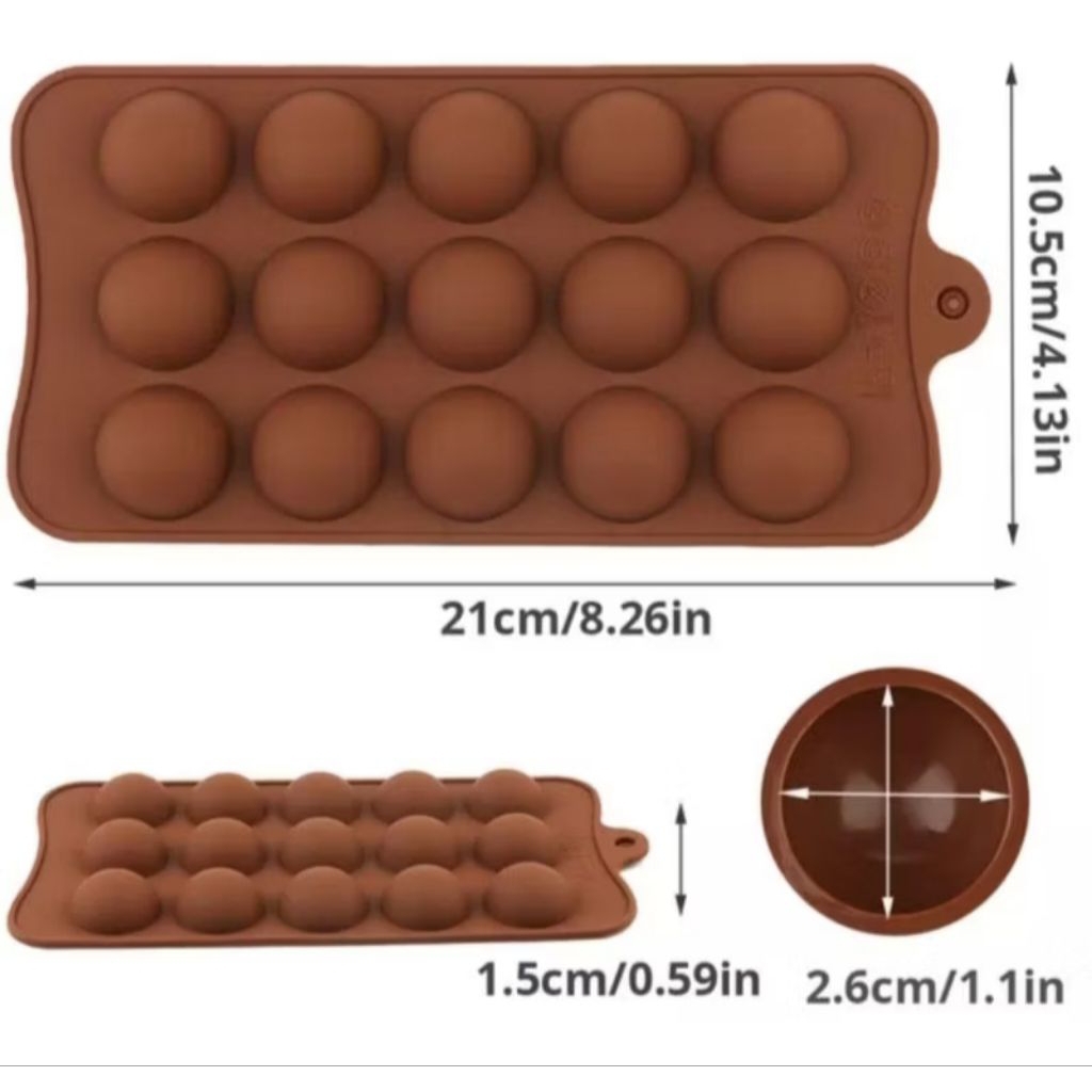 Cetakan Silikon Bentuk Setengah Lingkaran/Silicone Mold Half Round Circle/Cetakan Agar-agar Es Batu 