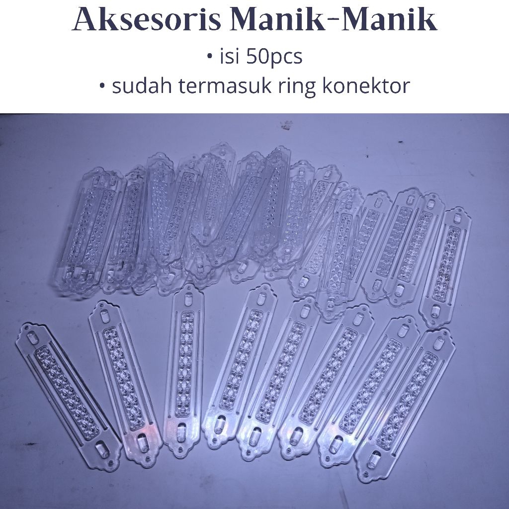 Aksesoris Manik Manik Bahan Akrilik Bentuk Silet isi 50 Sudah Termasuk Ring Konektor