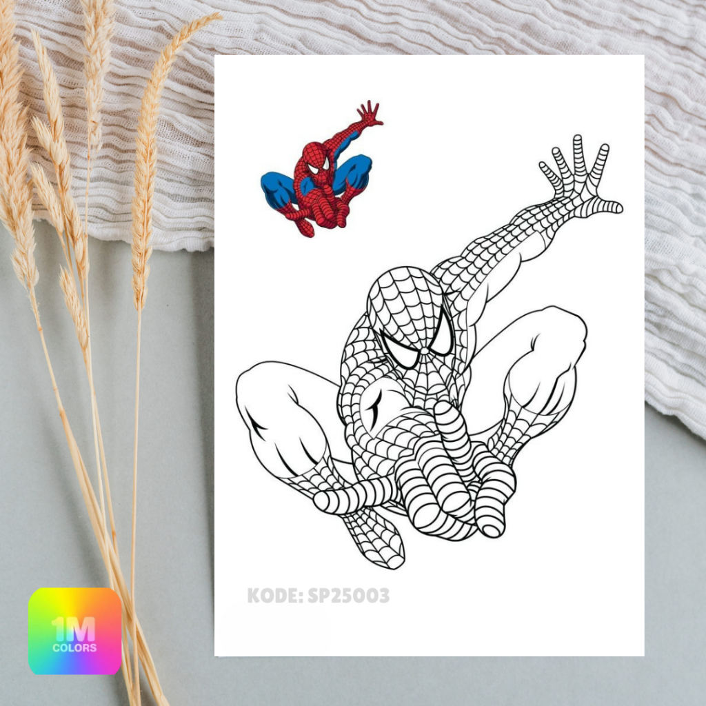 

Kertas Belajar Mewarnai Sketsa Gambar Spiderman Edukatif Anak PAUD TK Ukuran A4 HVS 100gsm SP25003